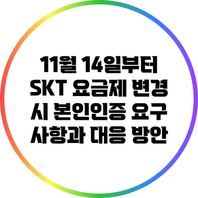 11월 14일부터 SKT 요금제 변경 시 본인인증 요구 사항과 대응 방안