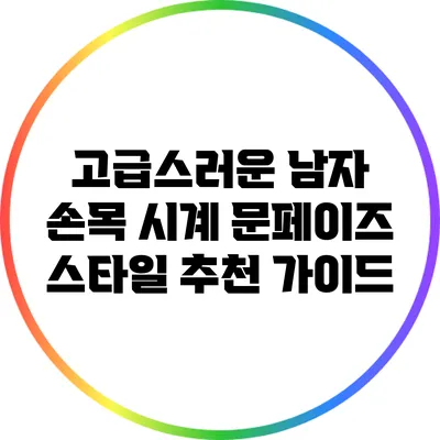 고급스러운 남자 손목 시계: 문페이즈 스타일 추천 가이드
