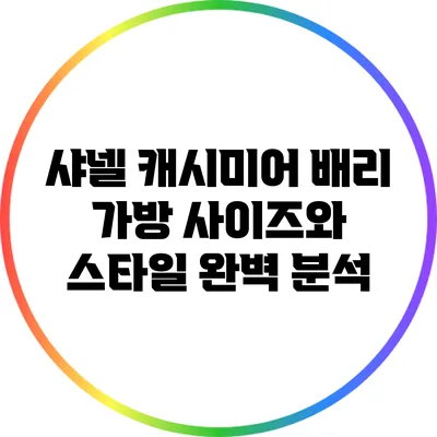 샤넬 캐시미어 배리 가방: 사이즈와 스타일 완벽 분석