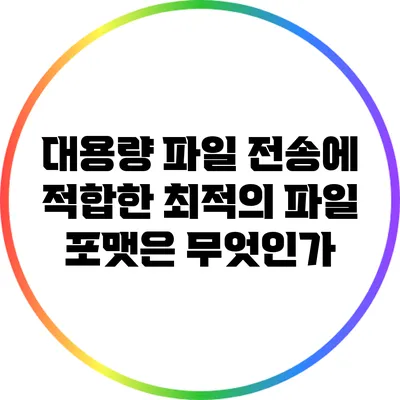 대용량 파일 전송에 적합한 최적의 파일 포맷은 무엇인가?