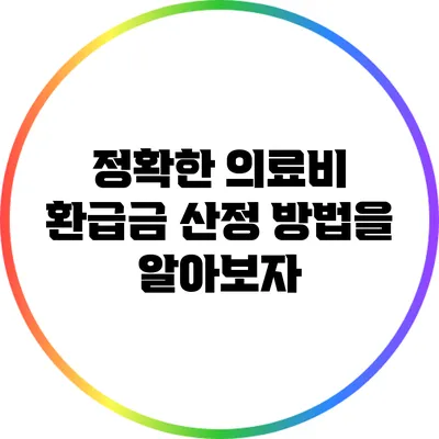 정확한 의료비 환급금 산정 방법을 알아보자
