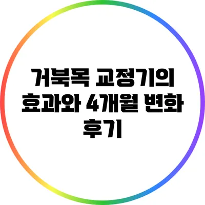 거북목 교정기의 효과와 4개월 변화 후기