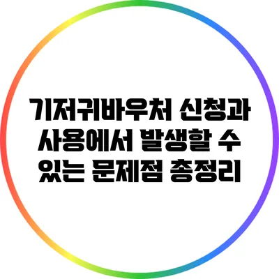 기저귀바우처 신청과 사용에서 발생할 수 있는 문제점 총정리