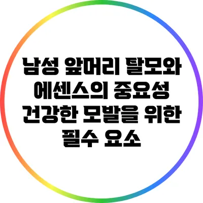 남성 앞머리 탈모와 에센스의 중요성: 건강한 모발을 위한 필수 요소