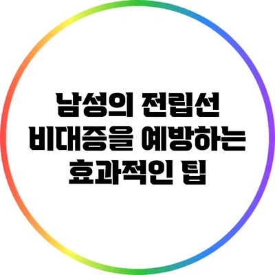 남성의 전립선 비대증을 예방하는 효과적인 팁