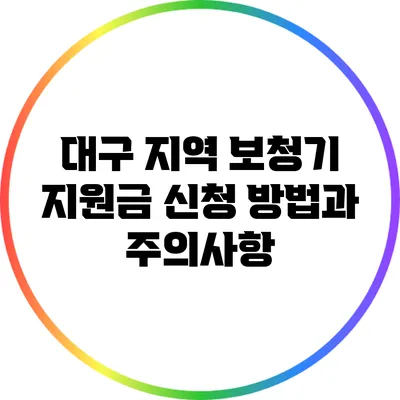 대구 지역 보청기 지원금 신청 방법과 주의사항