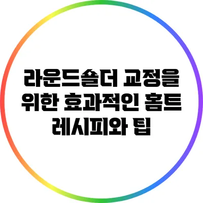 라운드숄더 교정을 위한 효과적인 홈트 레시피와 팁