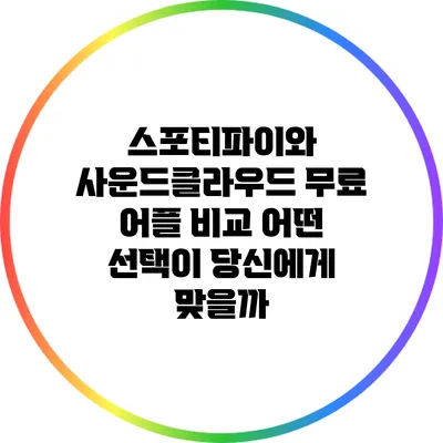 스포티파이와 사운드클라우드 무료 어플 비교: 어떤 선택이 당신에게 맞을까?