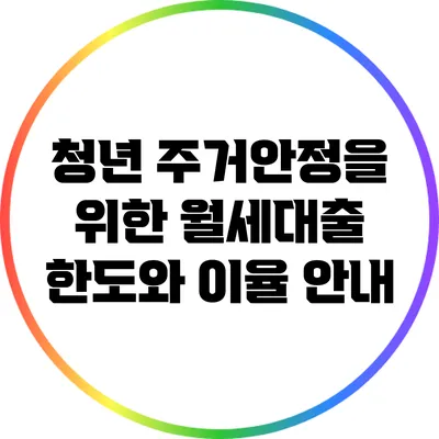 청년 주거안정을 위한 월세대출 한도와 이율 안내