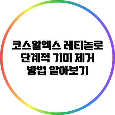 코스알엑스 레티놀로 단계적 기미 제거 방법 알아보기