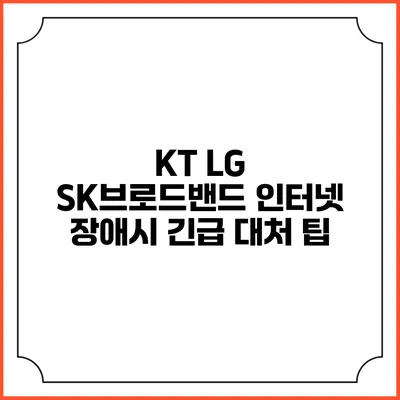 KT LG SK브로드밴드 인터넷 장애시 긴급 대처 팁