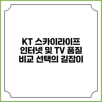 KT 스카이라이프 인터넷 및 TV 품질 비교: 선택의 길잡이