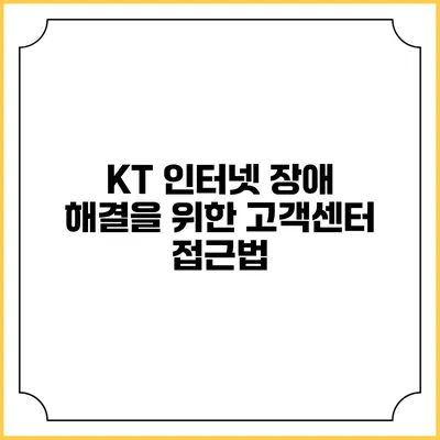 KT 인터넷 장애 해결을 위한 고객센터 접근법