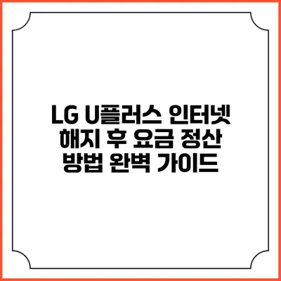 LG U플러스 인터넷 해지 후 요금 정산 방법 완벽 가이드