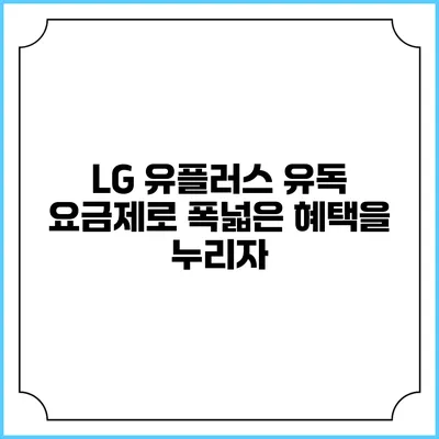 LG 유플러스 유독 요금제로 폭넓은 혜택을 누리자
