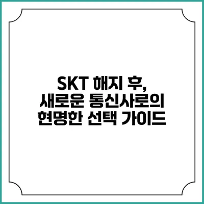 SKT 해지 후, 새로운 통신사로의 현명한 선택 가이드