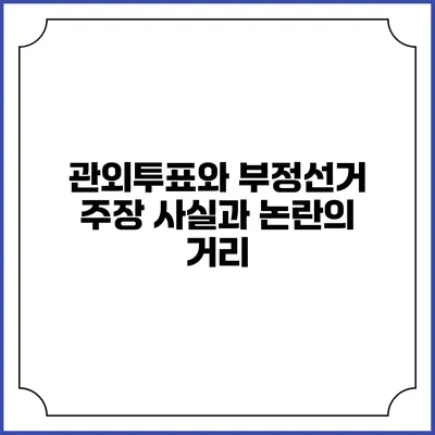 관외투표와 부정선거 주장: 사실과 논란의 거리