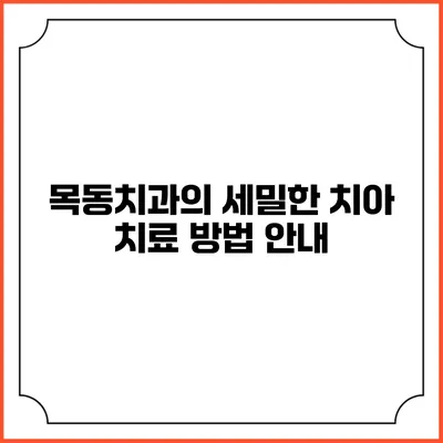 목동치과의 세밀한 치아 치료 방법 안내