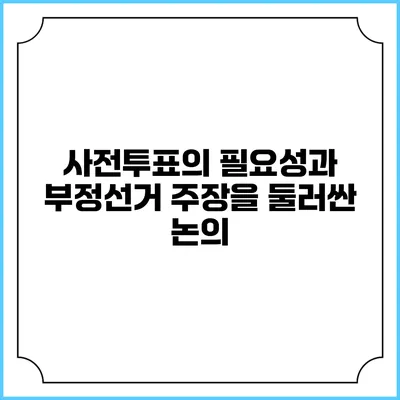 사전투표의 필요성과 부정선거 주장을 둘러싼 논의