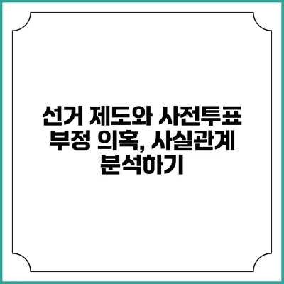 선거 제도와 사전투표 부정 의혹, 사실관계 분석하기