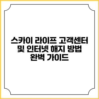 스카이 라이프 고객센터 및 인터넷 해지 방법 완벽 가이드
