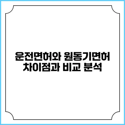 운전면허와 원동기면허: 차이점과 비교 분석
