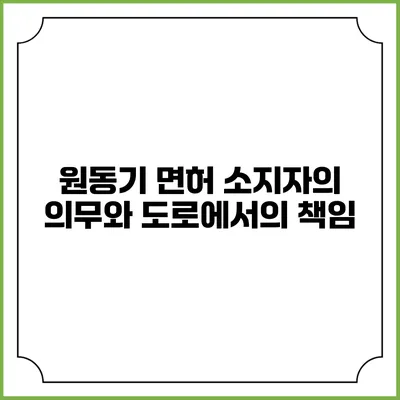 원동기 면허 소지자의 의무와 도로에서의 책임