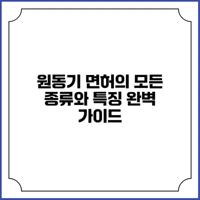 원동기 면허의 모든 종류와 특징 완벽 가이드