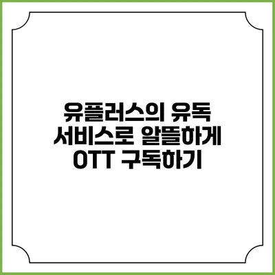 유플러스의 유독 서비스로 알뜰하게 OTT 구독하기