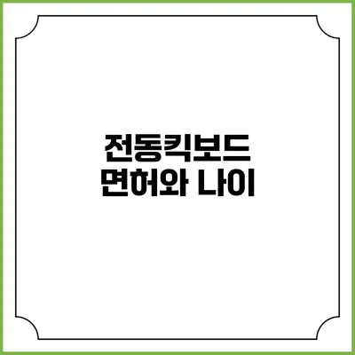전동킥보드 면허와 나이