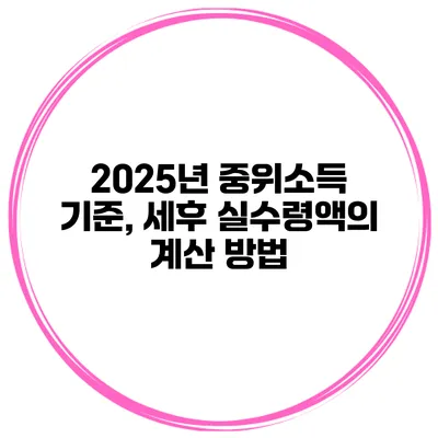 2025년 중위소득 기준, 세후 실수령액의 계산 방법