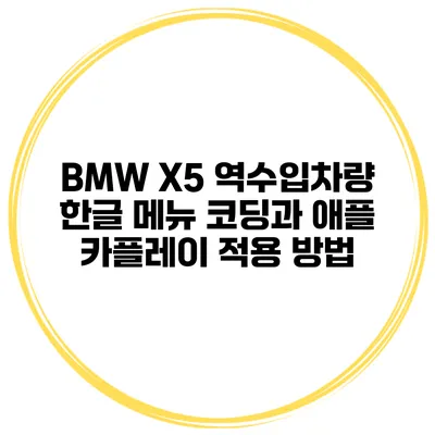 BMW X5 역수입차량 한글 메뉴 코딩과 애플 카플레이 적용 방법