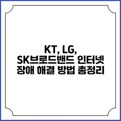 KT, LG, SK브로드밴드 인터넷 장애 해결 방법 총정리