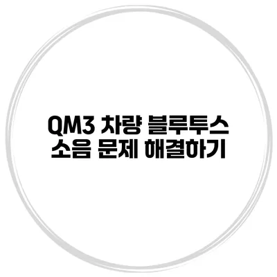 QM3 차량 블루투스 소음 문제 해결하기