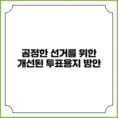 공정한 선거를 위한 개선된 투표용지 방안