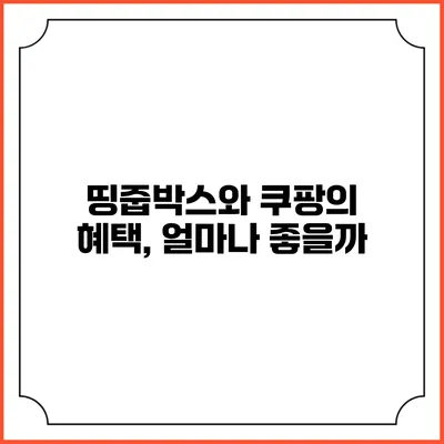 띵줍박스와 쿠팡의 혜택, 얼마나 좋을까?