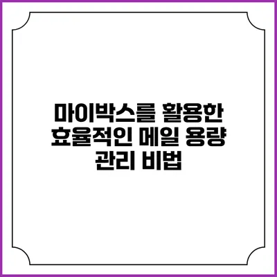 마이박스를 활용한 효율적인 메일 용량 관리 비법