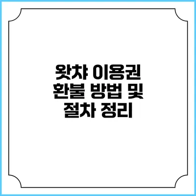 왓챠 이용권 환불 방법 및 절차 정리