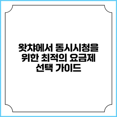 왓챠에서 동시시청을 위한 최적의 요금제 선택 가이드