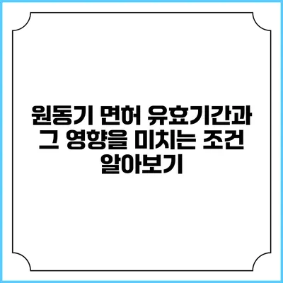 원동기 면허 유효기간과 그 영향을 미치는 조건 알아보기