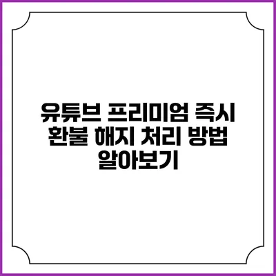 유튜브 프리미엄 즉시 환불 해지 처리 방법 알아보기