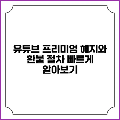 유튜브 프리미엄 해지와 환불 절차 빠르게 알아보기