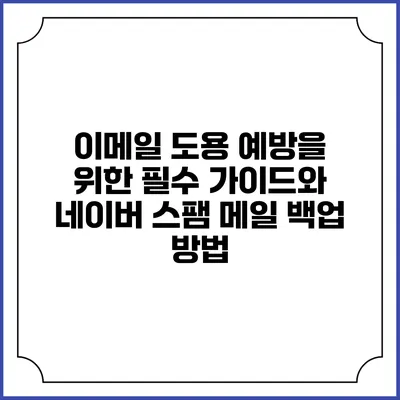 이메일 도용 예방을 위한 필수 가이드와 네이버 스팸 메일 백업 방법