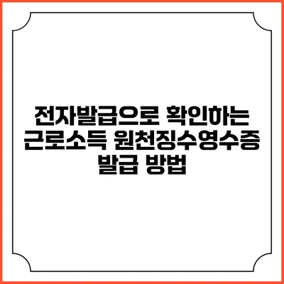 전자발급으로 확인하는 근로소득 원천징수영수증 발급 방법