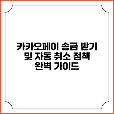 카카오페이 송금 받기 및 자동 취소 정책 완벽 가이드