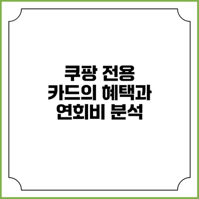 쿠팡 전용 카드의 혜택과 연회비 분석