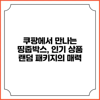 쿠팡에서 만나는 띵줍박스, 인기 상품 랜덤 패키지의 매력