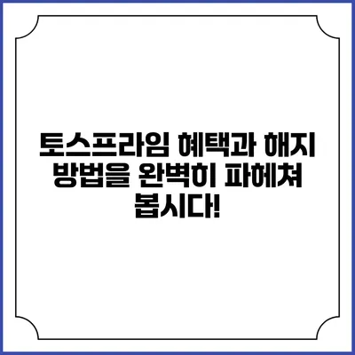 토스프라임 혜택과 해지 방법을 완벽히 파헤쳐 봅시다!