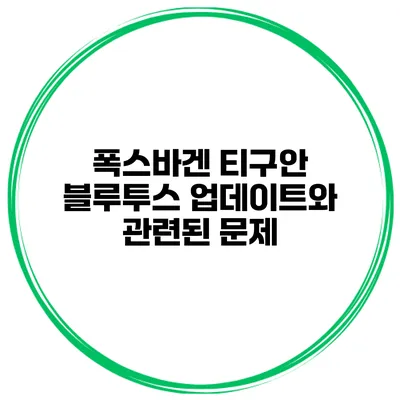 폭스바겐 티구안 블루투스 업데이트와 관련된 문제