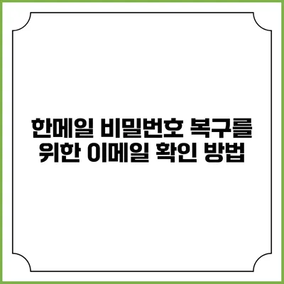 한메일 비밀번호 복구를 위한 이메일 확인 방법